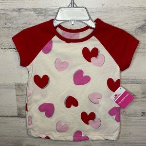 Baby Girl Raglan Heart Shirt Size 18 Months NEW